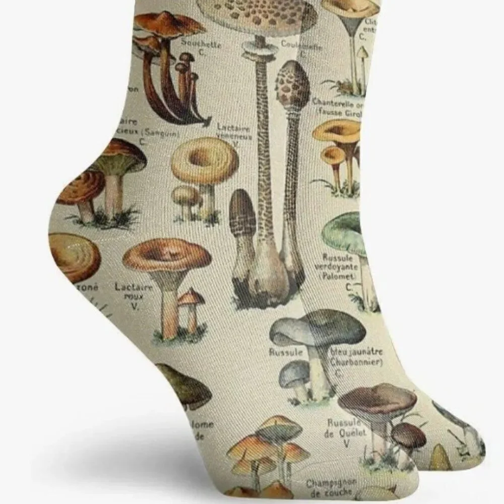 MUSHROOM SOCKS NOVELTY FUN SOCKS THEME